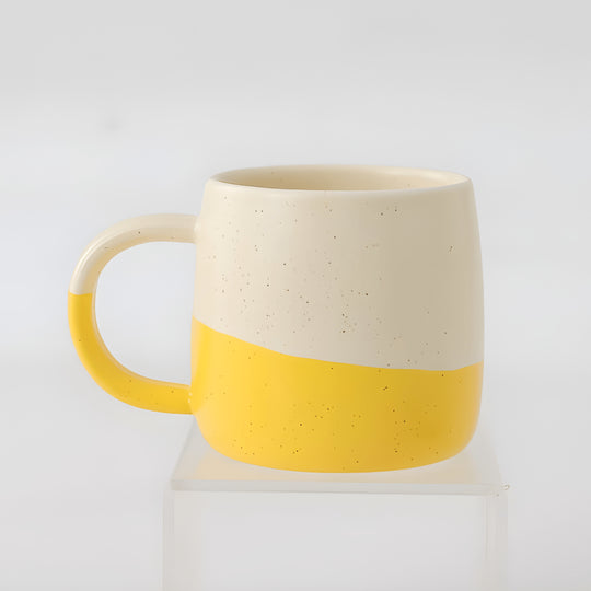 Speckled Ceramic Coffee Mug 400ML Beige and Yellow