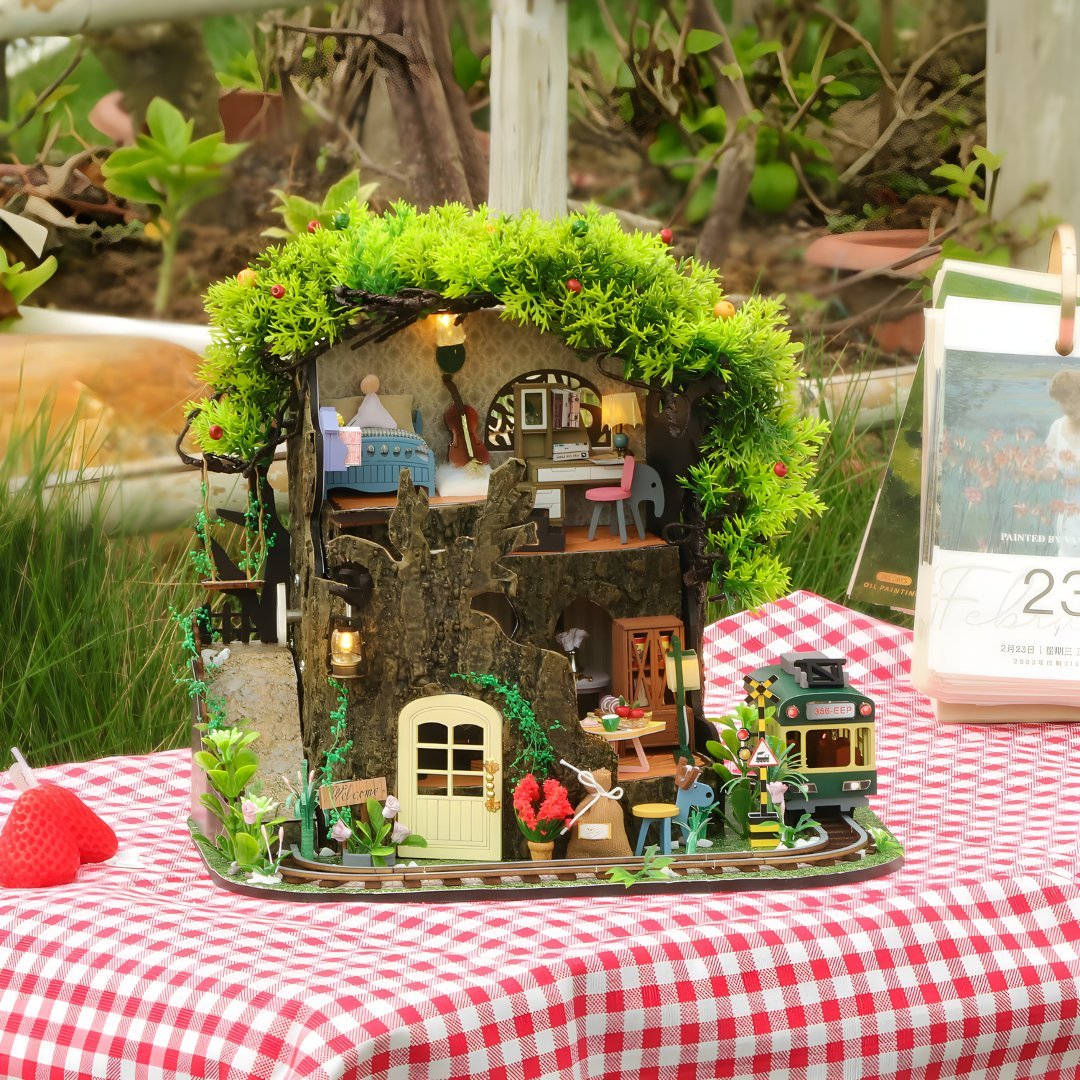 DIY Forest Secret House Kit with LED & Furniture