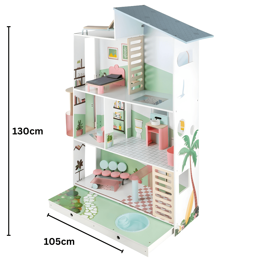 Playtive Wooden dollhouse Deluxe XXL