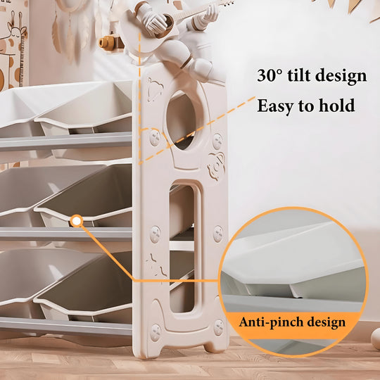 Kinderopberger met 3 lagen en 6 vakken