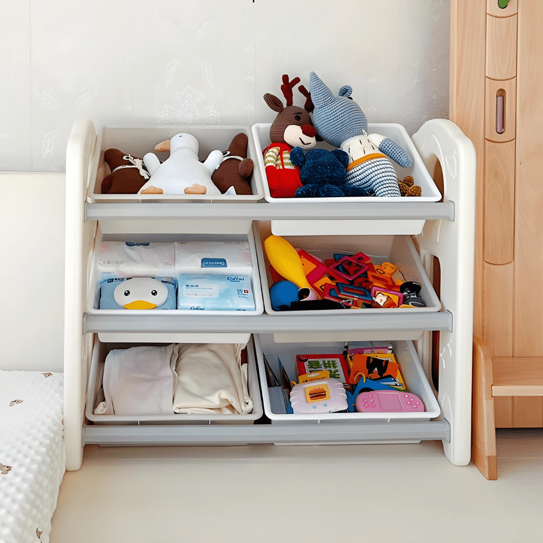 Kids Storage Organizer 3 Tier With 6 Bins