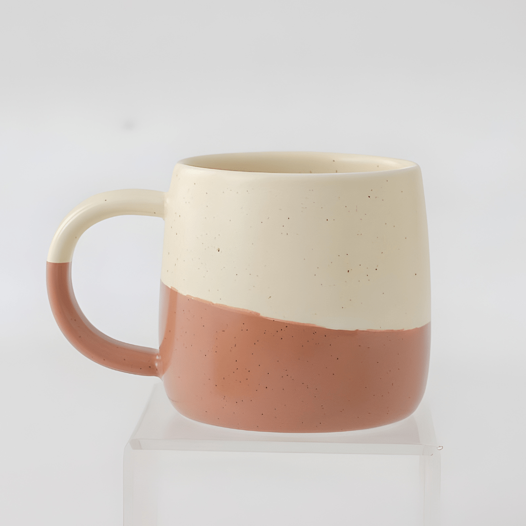 Speckled Ceramic Coffee Mug 400ML Beige and Brown