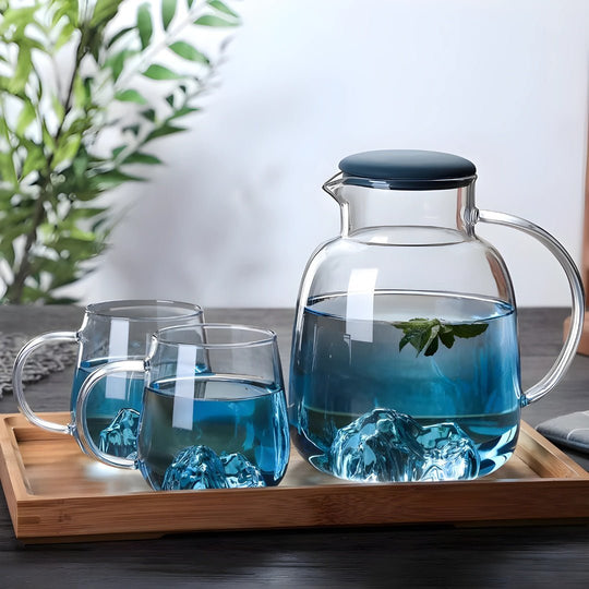 Nordic glazen kanset met bergmotief