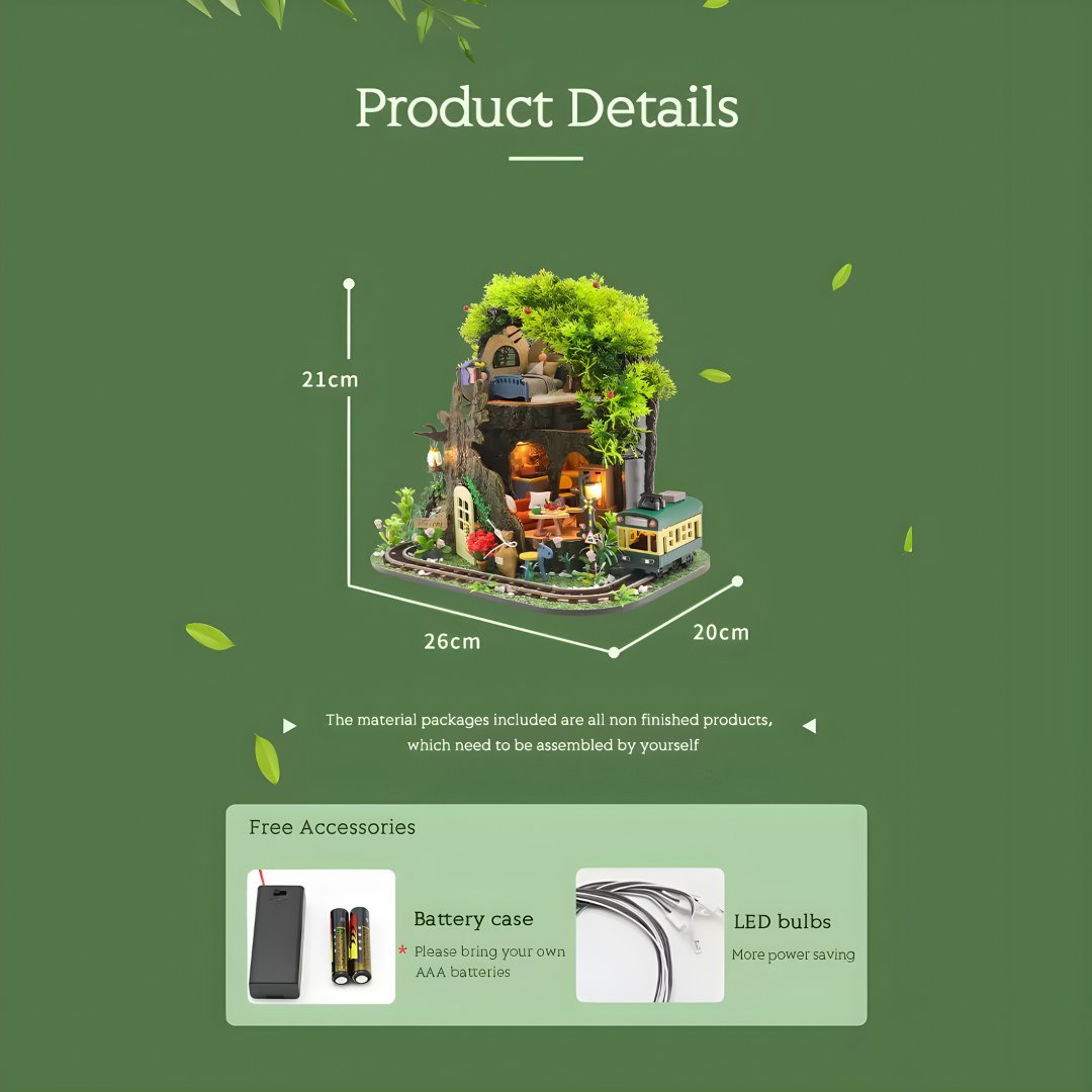 DIY Forest Secret House Kit with LED & Furniture