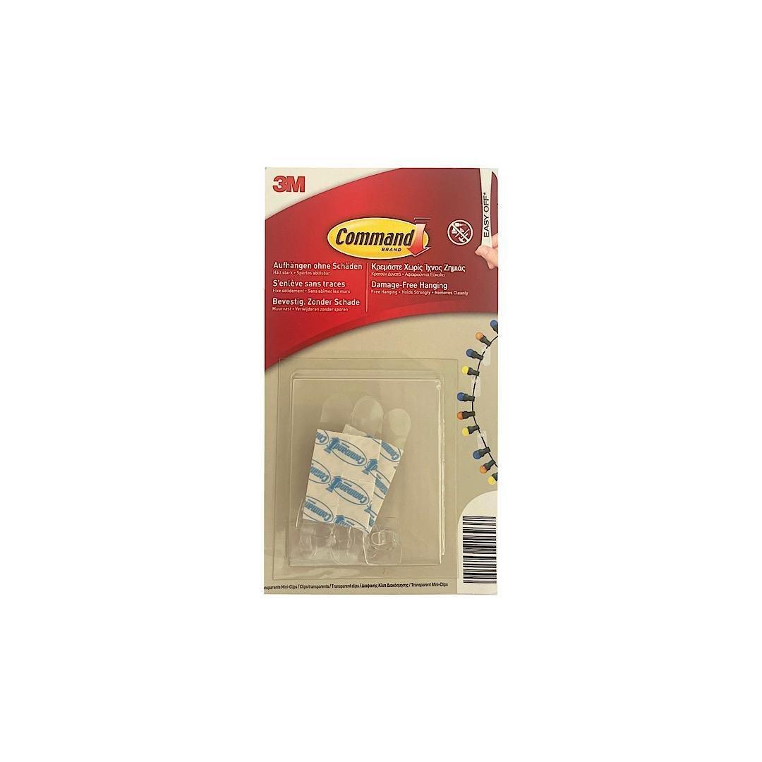 3M COMMAND DAMAGE FREE HANGING TRANSPARENT MINI CLIPS - EUROPEAN HOUSE HOLD