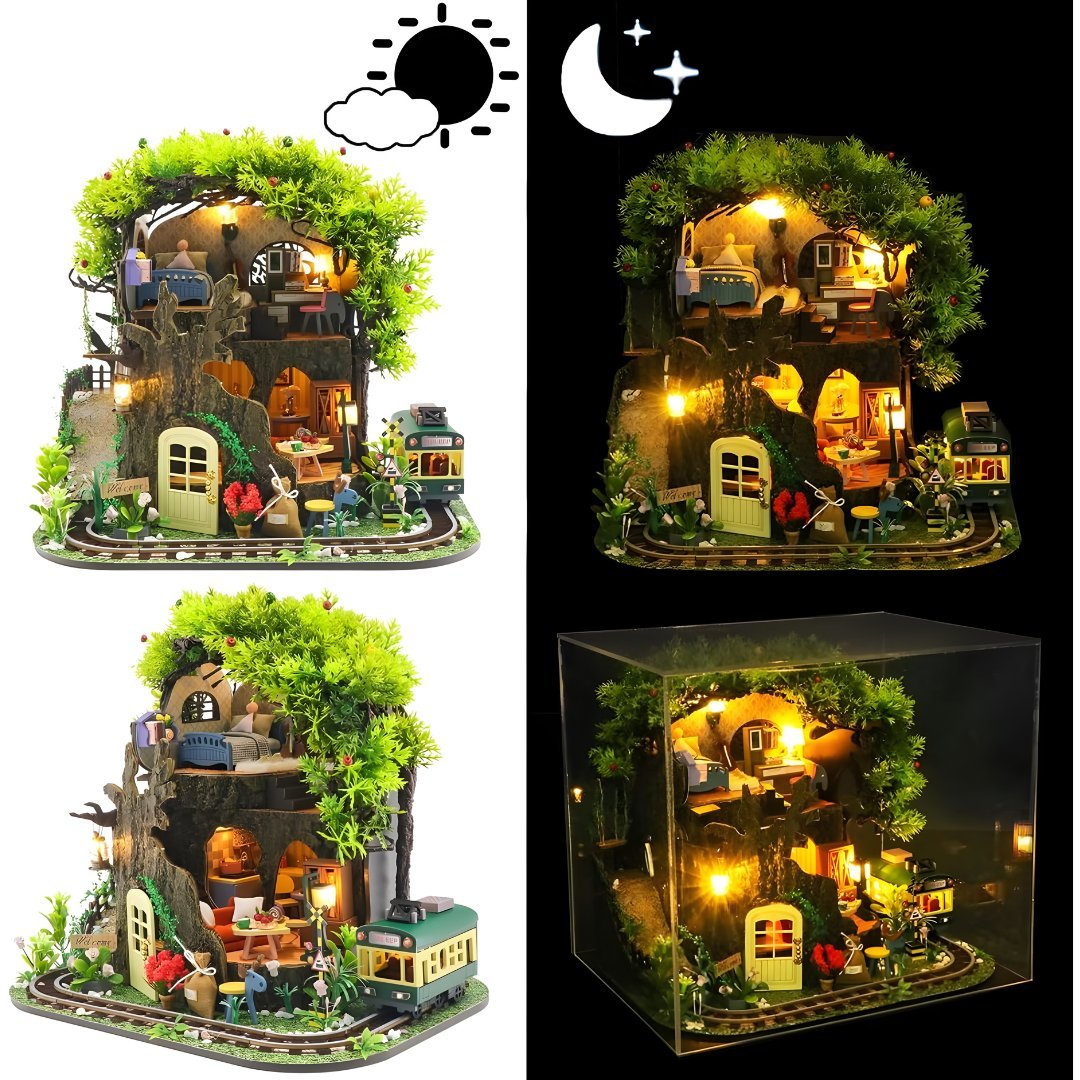 DIY Forest Secret House Kit with LED & Furniture