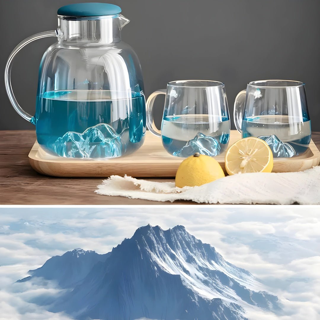 Nordic glazen kanset met bergmotief