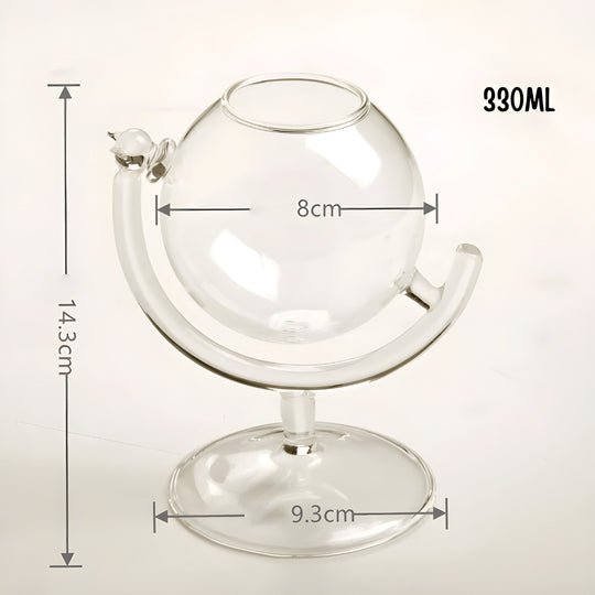 300ml globe-shaped cocktail glass with straw – crystal drinkware for cocktails or juice in Beirut