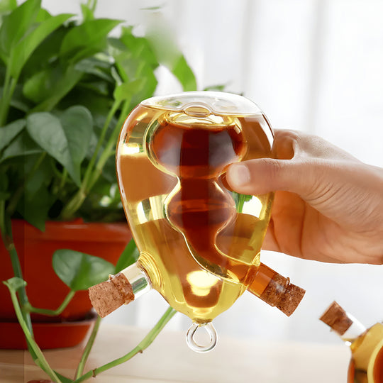 Dual glass oil and vinegar dispenser bottle with corks – 350ml – available in Beirut Lebanon