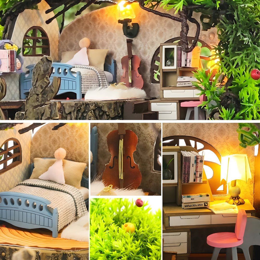 DIY Forest Secret House Kit with LED & Furniture