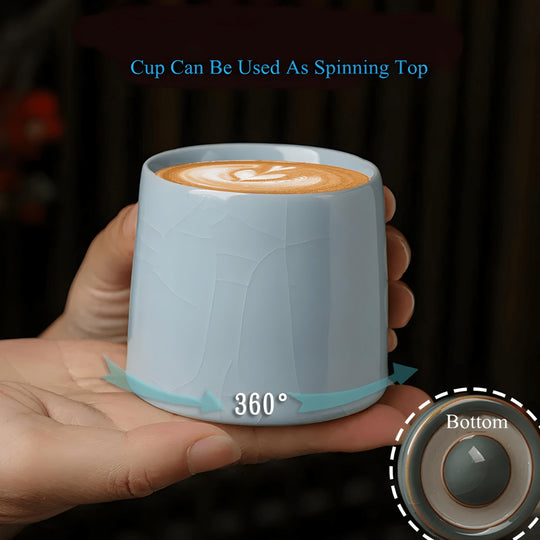 Close-up of semi-spherical bottom of ceramic espresso cup