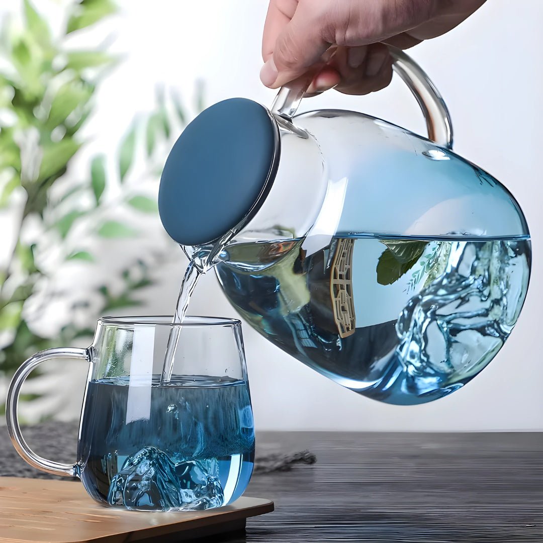 Nordic glazen kanset met bergmotief