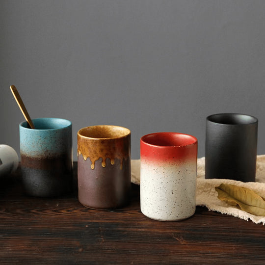 كوب شاي أو إسبريسو سيراميكي عتيق بلون ياباني 220 مل