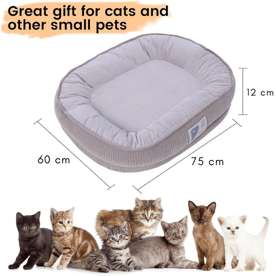 Soft Calming Cat Bed , Washable Cover , Anti-Slip Bottom