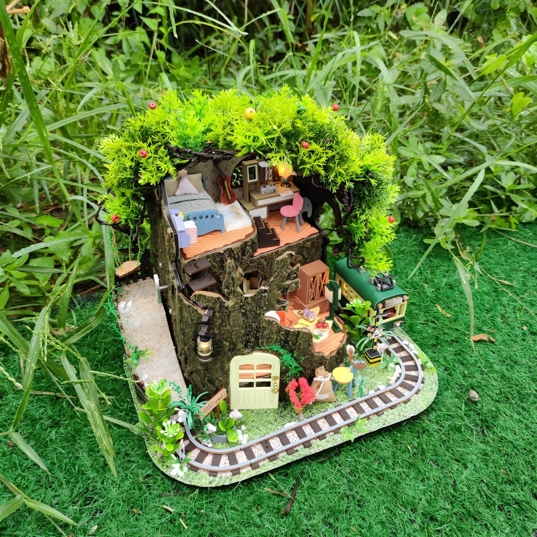 DIY Forest Secret House Kit with LED & Furniture