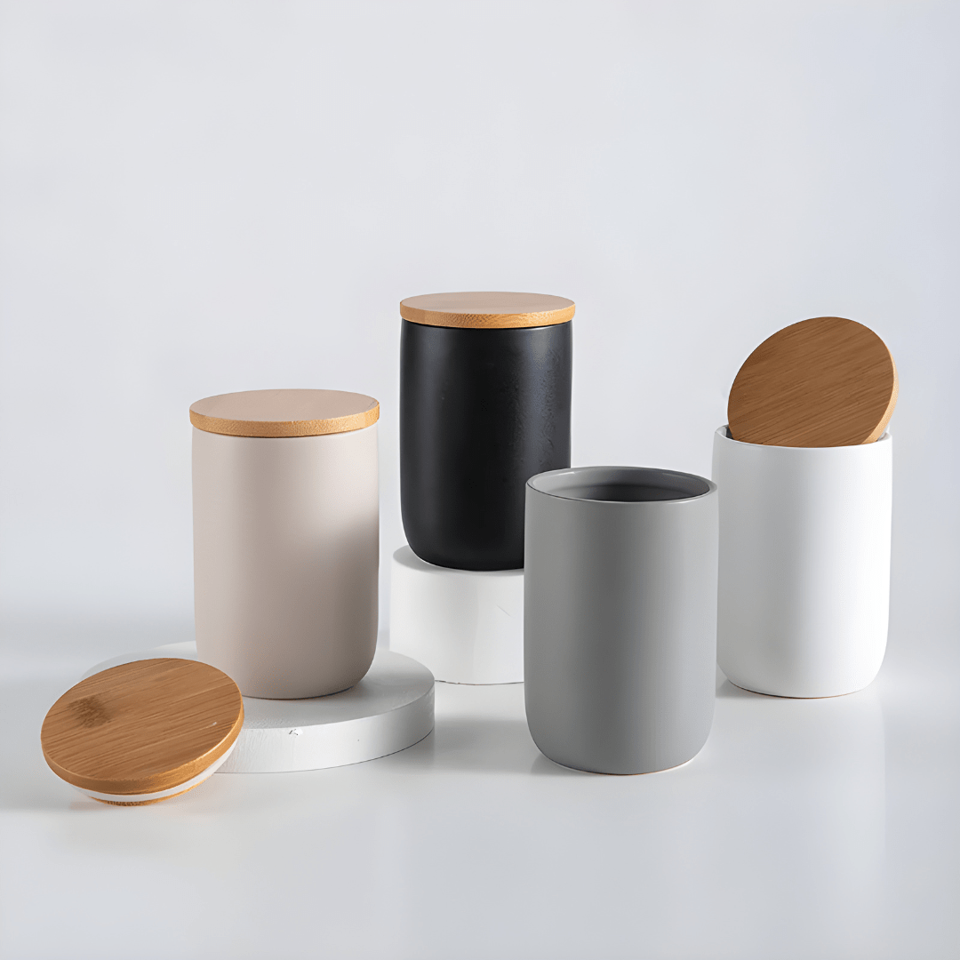 Porcelain Storage Jar with Wooden Lid | European Household | Lebanon