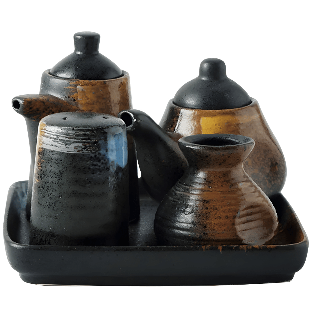Japanese Retro Ceramic Seasoning Set | European Household