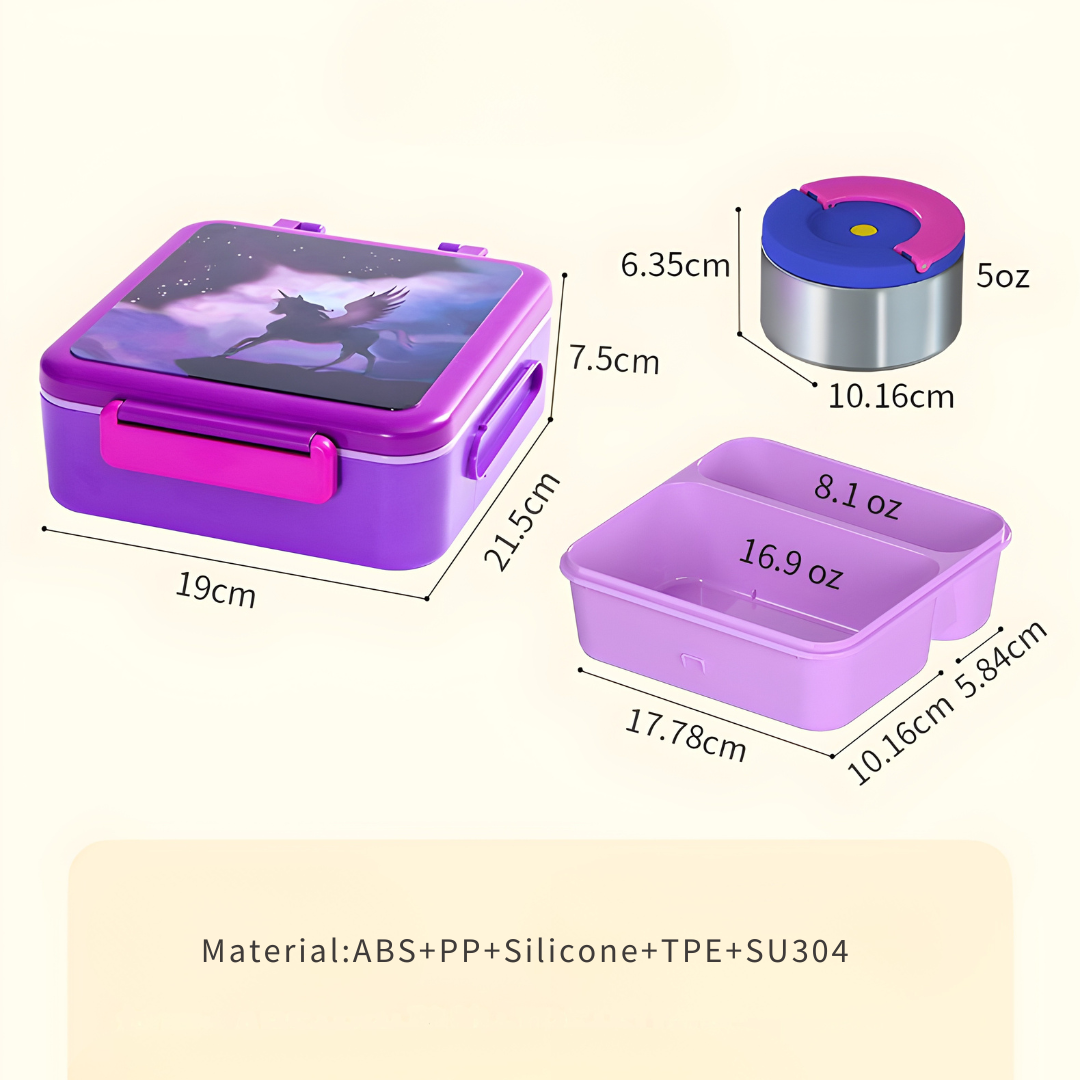 Kids Bento Lunch Box – Leak-Proof, BPA-Free, with Thermos