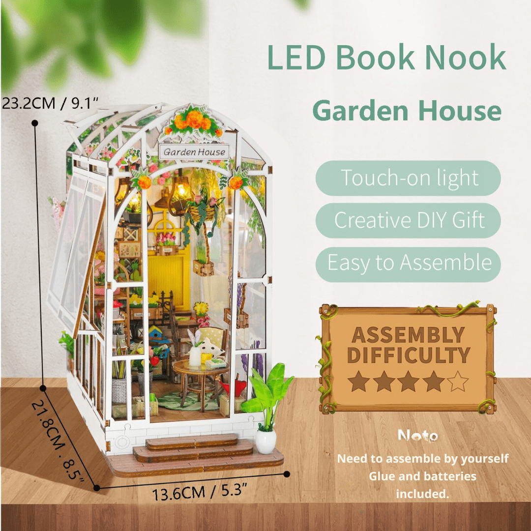DIY Beautiful Garden House Miniature Kit With LED Light