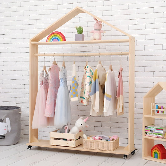 Stylish Kids House Clothing Rack in Oak – European Household - Lebanon
