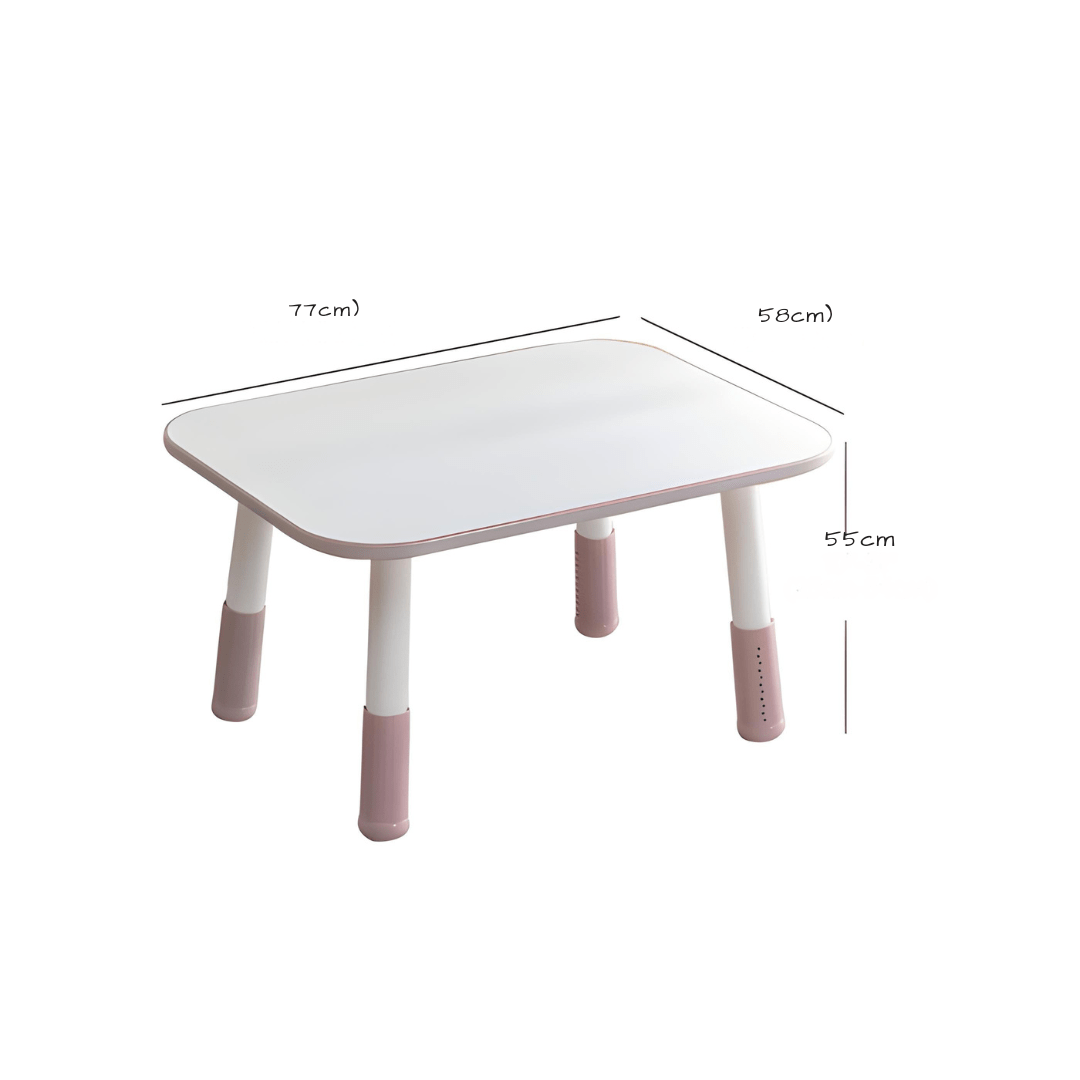 Adjustable Kids Table and Chair Set – Modern Design, Anti-Slip Base, Cloudy Pink Legs