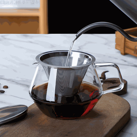 Premium koffie- en theepot van borosilicaatglas, 500 of 800 ml