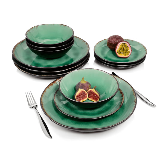 Sänger Palm Beach 12-piece turquoise ceramic dinnerware set for 4 people