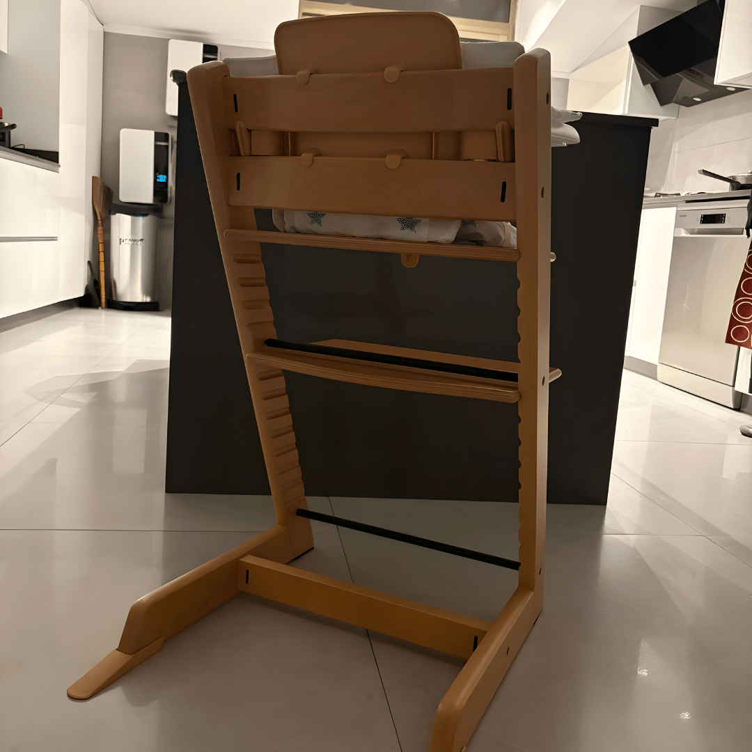 Beech Wood Adjustable Baby High Chair With Full Accessories