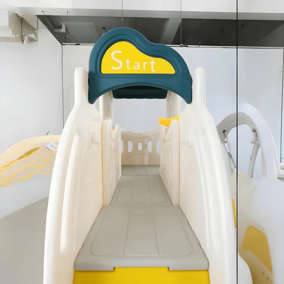 Double Slide With One Swing Playhouse Set
