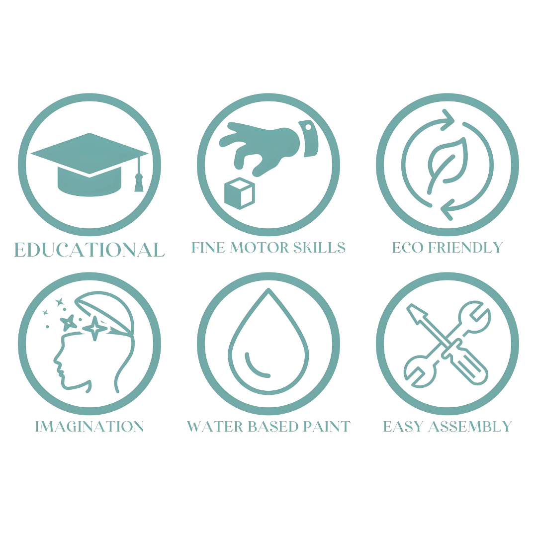 Premium wooden dollhouse with furniture set – natural wood finish