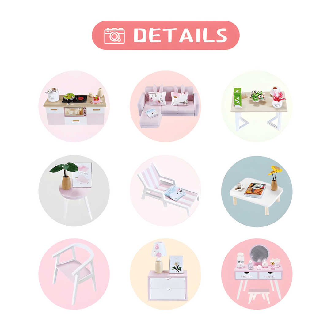 DIY First Love Miniature House – Wooden Furniture & LED Light