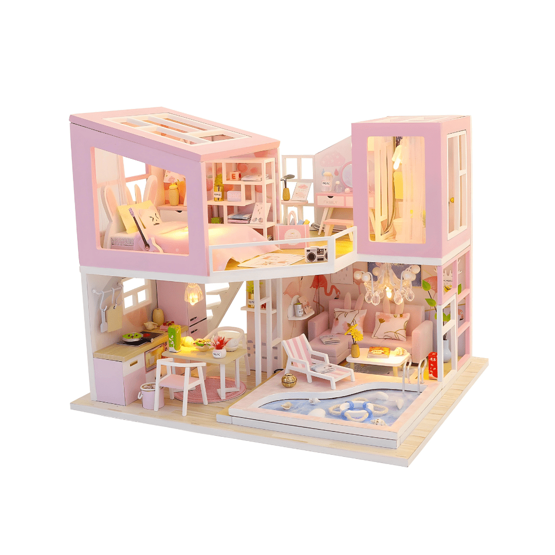 DIY First Love Miniature House – Wooden Furniture & LED Light