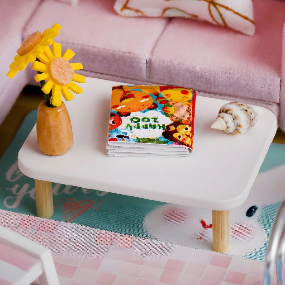 First Love DIY Miniature Furniture Wooden House With LED Light For Girls