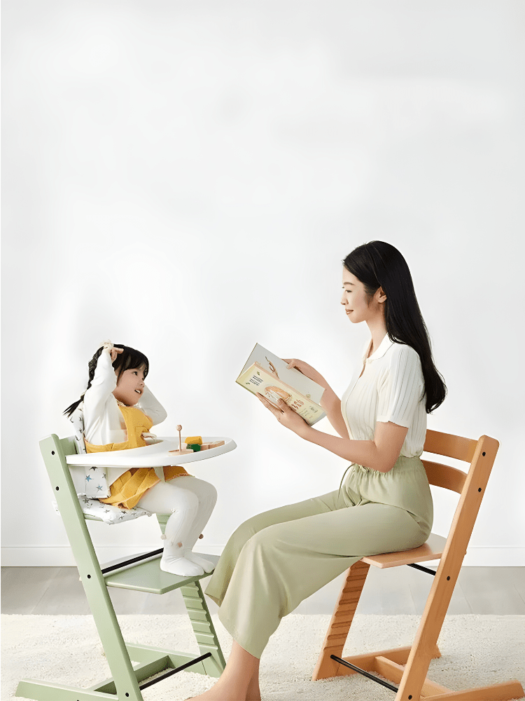 Beech Wood Adjustable Baby High Chair With Full Accessories