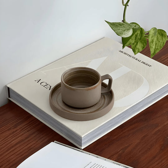 Prachtige aardewerk koffiekopjesset 250 ml