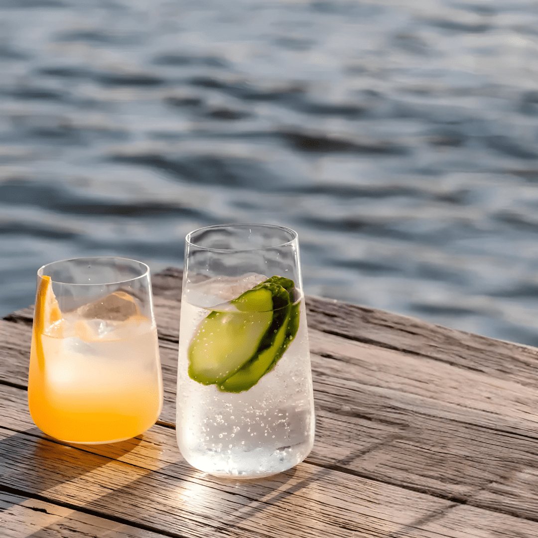 SPIEGELAU Capri Long Drink Glass 550 ml – Set of 2, tall crystal tumbler, dishwasher safe, elegant modern design.