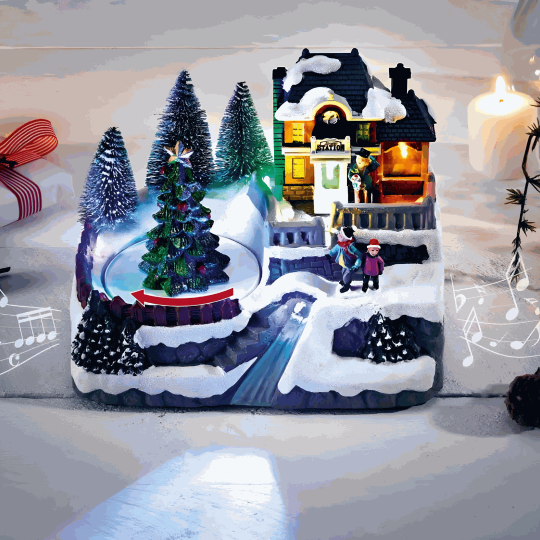 Melinera LED Christmas Village with Music – European Household-Lebanon