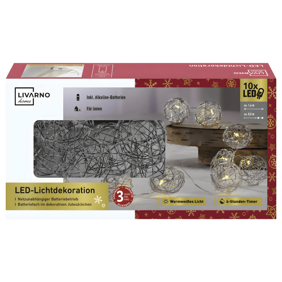 LIVARNO home Wire Ball Light LED decoration