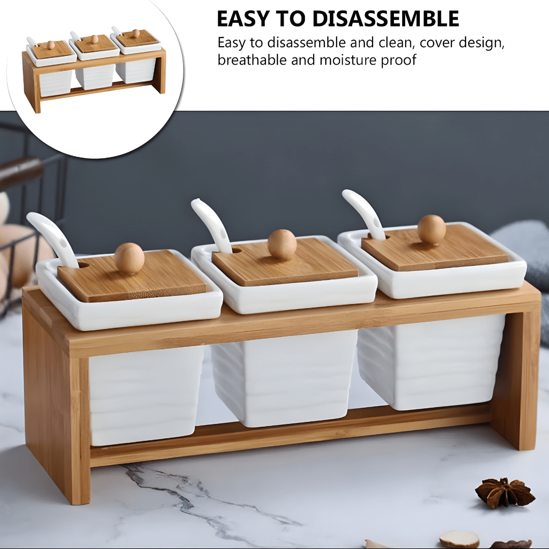 Ceramic Spice Box Set - European Household | Elegant & Durable