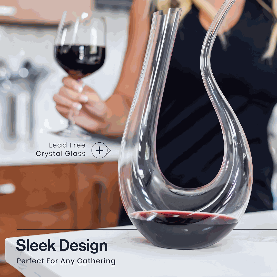 Premium 1200ml Handmade Lead-Free Crystal Wine Decanter