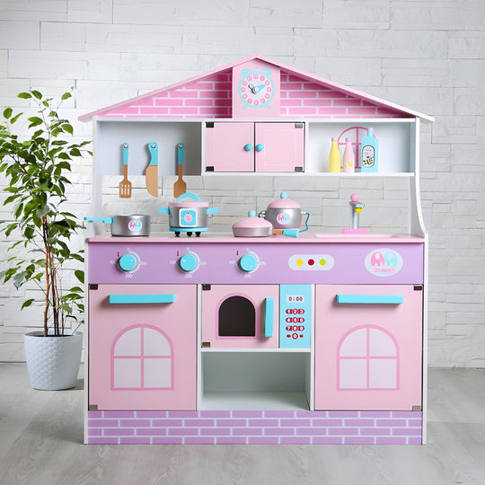 Prachtig houten keukenspeelgoed met alle accessoires 81,5x28,5x94,5cm