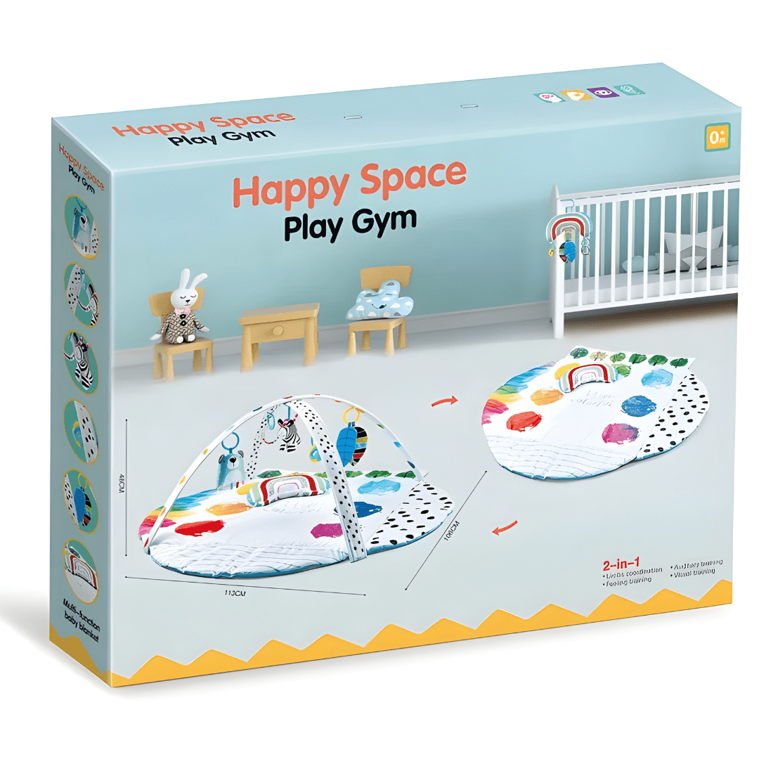 2-in-1 Soft Baby Gym Mat , Plush Newborn Playmat