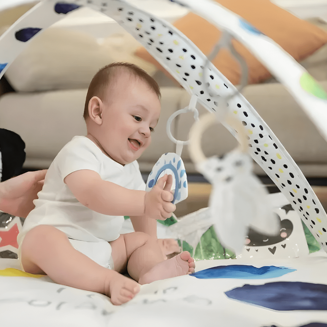 2-in-1 Soft Baby Gym Mat , Plush Newborn Playmat