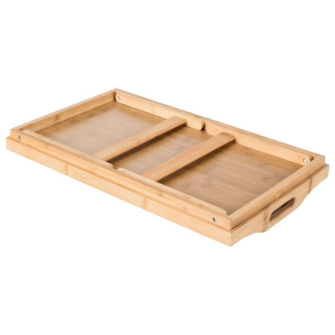 Premium bamboo bed and serving tray with folding legs and handles, perfect for breakfast in bed or serving meals – available in Beirut Lebanon