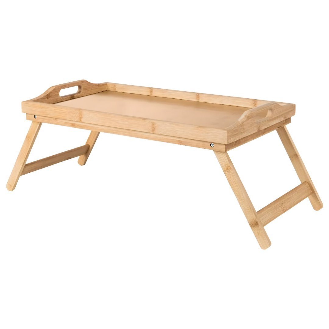 Premium bamboo bed and serving tray with folding legs and handles, perfect for breakfast in bed or serving meals – available in Beirut Lebanon