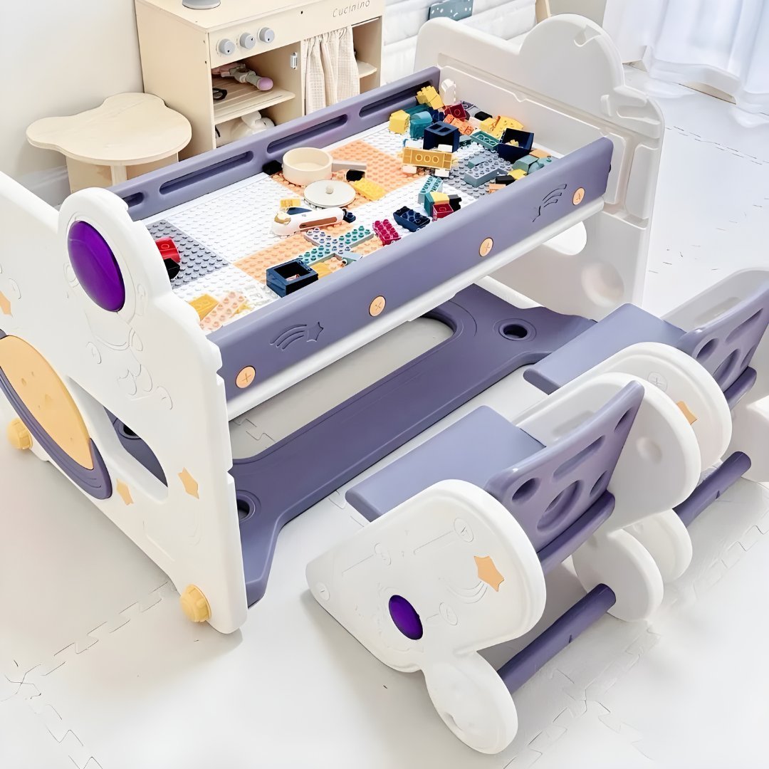 Kinderbureau met dubbele zitting en grote capaciteit