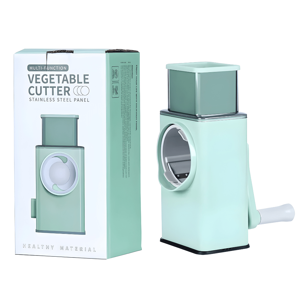 3-in-1 vegetable slicer with stainless steel drum blades for Lebanese kitchens