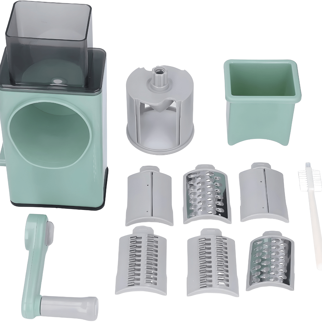 3-in-1 vegetable slicer with stainless steel drum blades for Lebanese kitchens