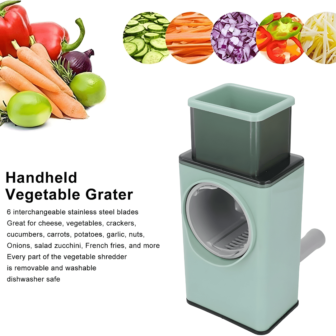 3-in-1 vegetable slicer with stainless steel drum blades for Lebanese kitchens