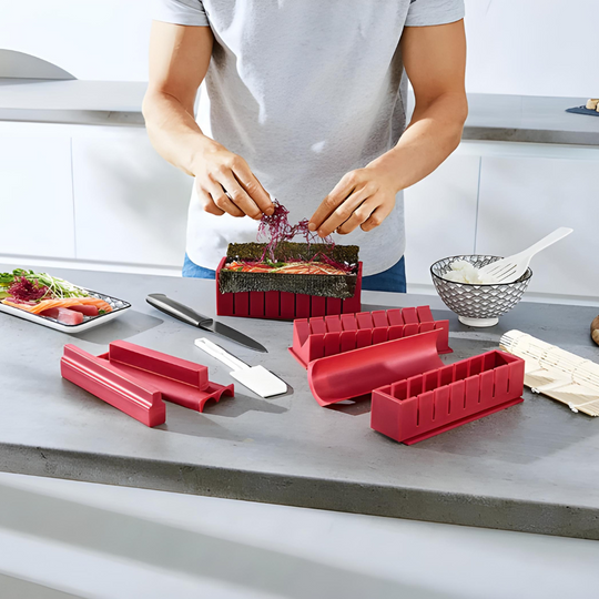 Super Sushi Maker 10-Piece Kit – DIY Home Sushi Mold Set for Beginners